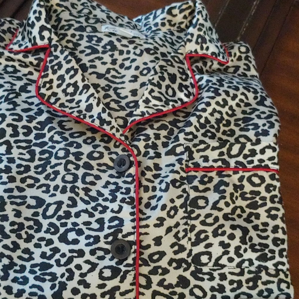 Cheetah Print Silky Pajama set